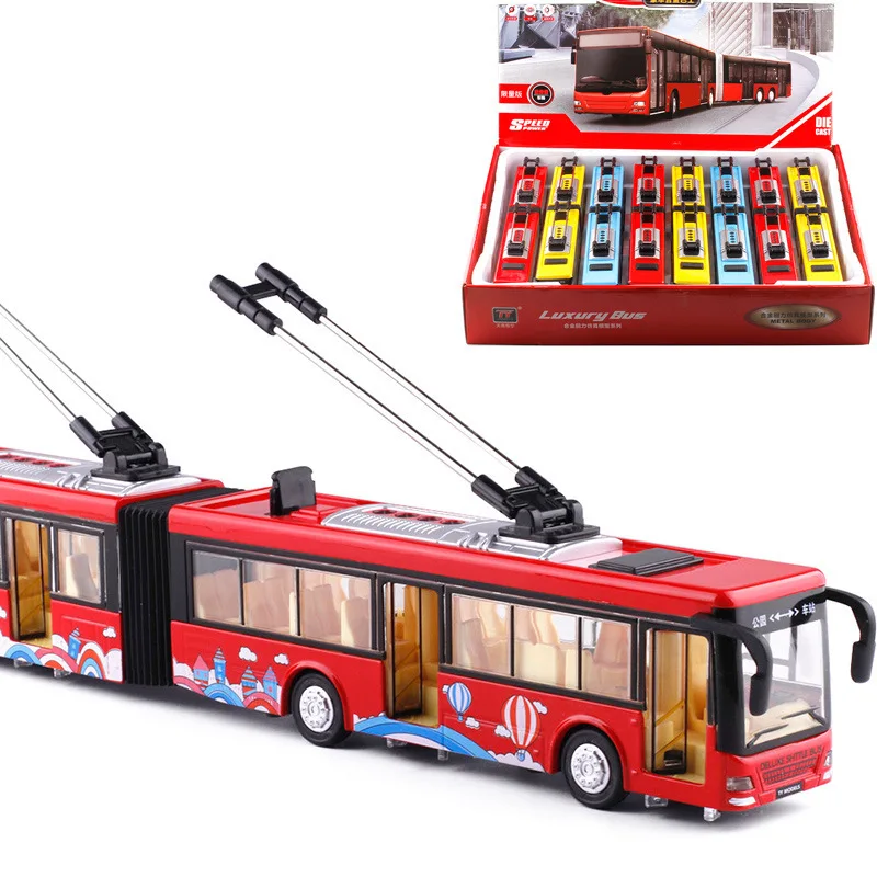 

Ty models Double Braid Electric Vehicles Bus Alloy Sound And Light Car Model-Door Opening CHILDREN'S Toy 7015b Non-Packaging