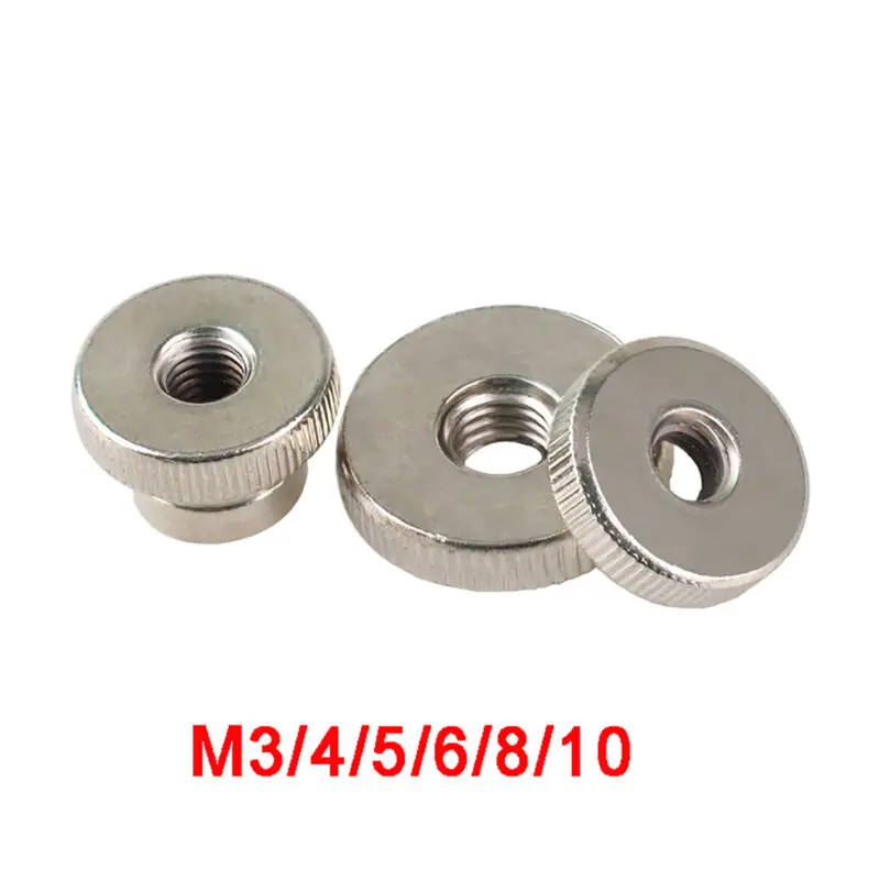 Knurled Thumb Nuts M3-M10 Female Threaded Thin Type Carbon Steel Zinc Plating 