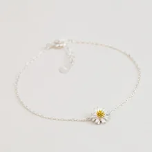 Индивидуальный художественный 925 пробы серебряные ювелирные изделия женский простой цветок маргаритки высокого качества популярный браслет