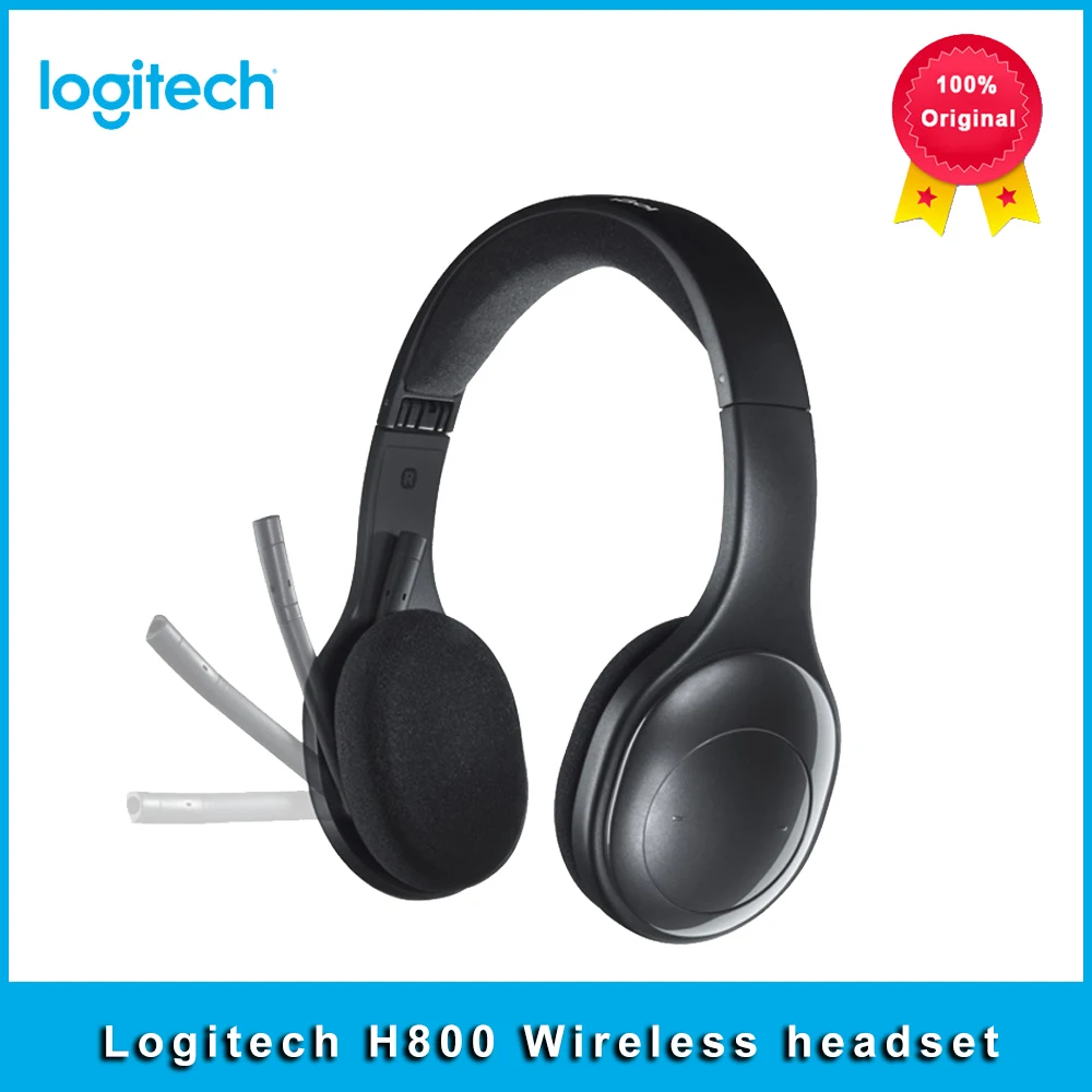 Беспроводная bluetooth-гарнитура Logitech H800 с шумоподавлением портативная компьютерная