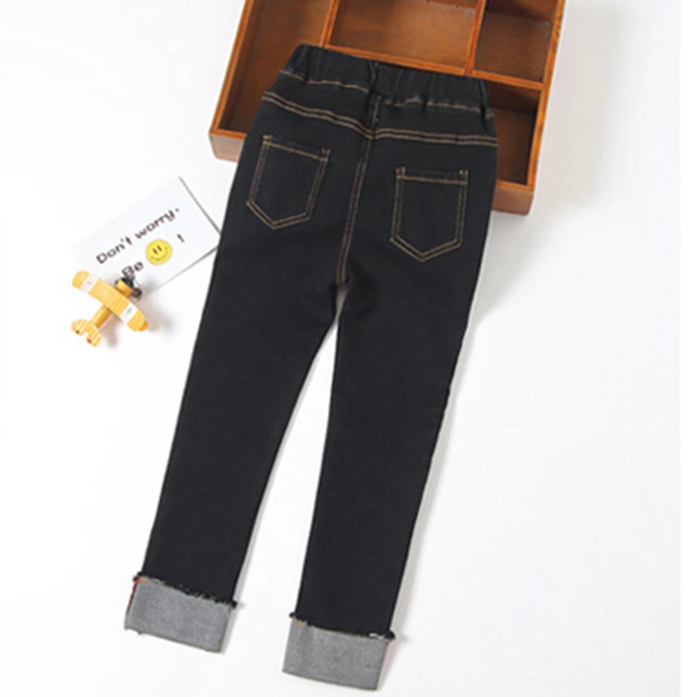 LOOZYKIT Baby Girls Jeans Kids Cute Cartoon Pattern Jeans Spring Autumn High Quality Children Pants Casual Fashion Trouses