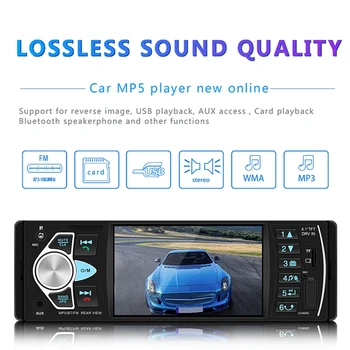 

1Din 4.1Inch Car Radio Auto Audio Stereo Fm Bluetooth 2.0 Mp5 Player Rear View Camera