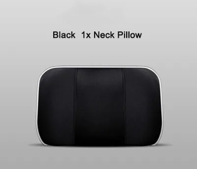 5 цветов, Автомобильная подушка для поддержки сиденья s, подушка для спины и подголовника, подушка для шеи с эффектом памяти, поясничная Подушка для спины, подушка для боли в спине водителя - Название цвета: Black Pillow