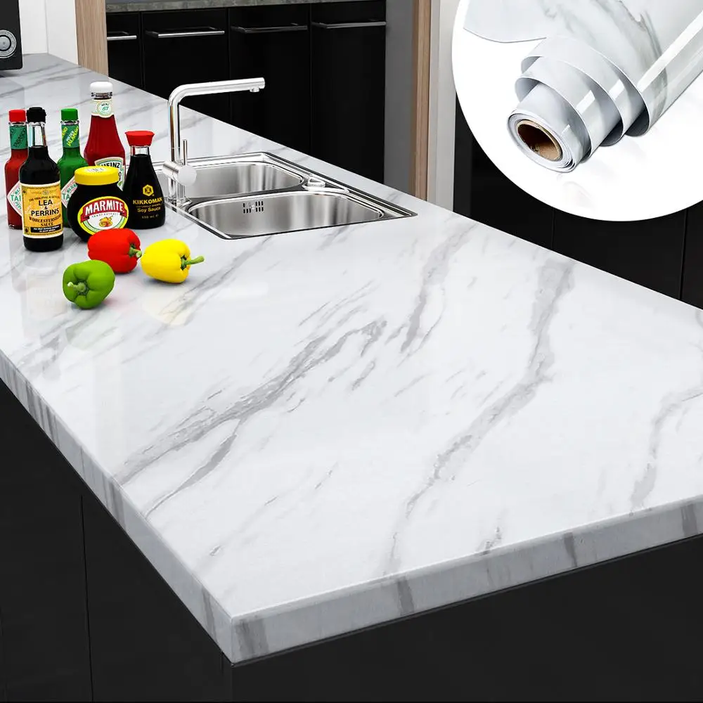 Marble Vinyl Self Adhesive Dining Table Wallpaper Kitchen Cupboard Countertop Contact Paper Waterproof Desk Stickers Home Decor | Дом и сад