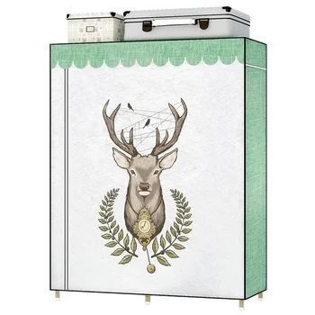 

Net red simple cloth wardrobe rental room single double economical assembled full steel frame durable durable fabric closet