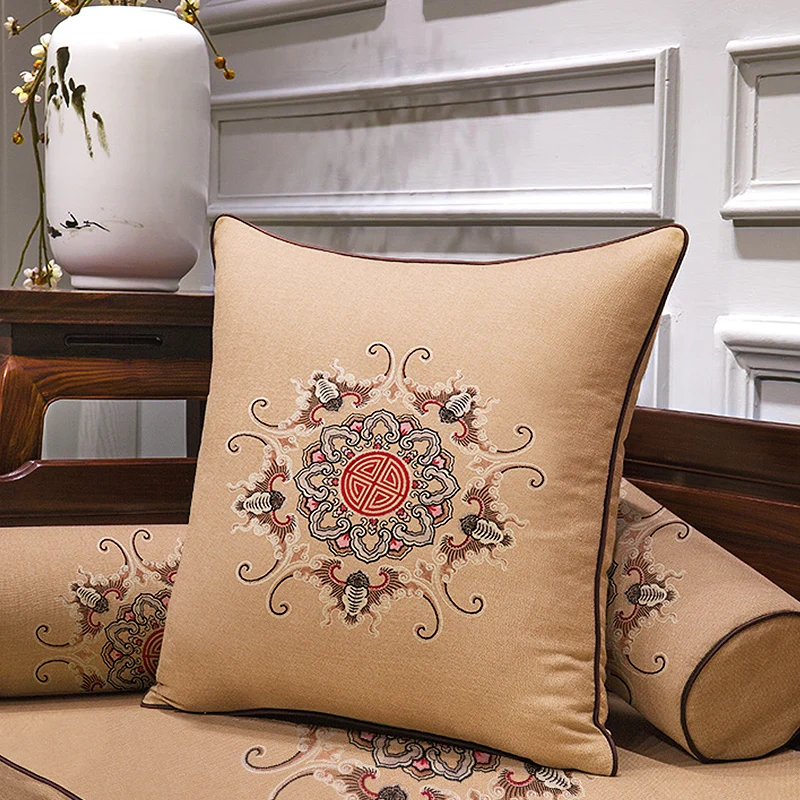 traditional Chinese embroidery pillowcase silk pillow cover cushions for home decor
