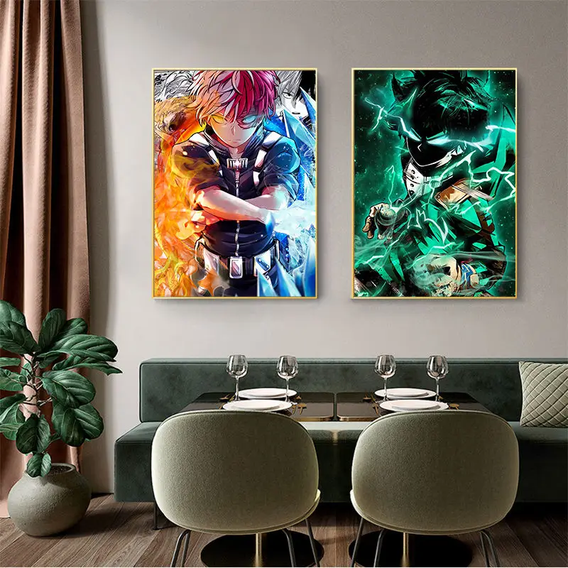 

Japanese Anime My Hero Academia Posters Comics Art Wall Decoration Oil Canvas Painting for Bedroom Boy Room Home Decor Unframed