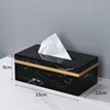 European Style Marble Pattern Paper Box Resin Material Tissue Box Simple Living Room Coffee Table Creative Napkin Paper Box 4