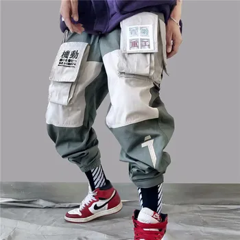 

Japanese Color Black Pockets Cargo Pants men Hip Hop Male Tatical Ankle Trousers mens Joggers Casual Streetwear Pants