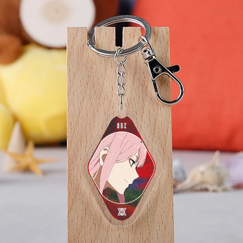 

Japan Hot Anime Peripheral Darling in the Franxx Acrylic Zero Two Figure Keychain Transparent Pendant