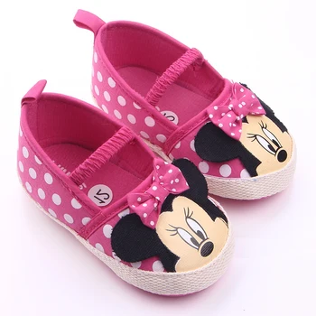 

0-18 Months Cute Minnie Baby Girl Shoes Newborn Girl Baby Princess Shoes Bowknot Polka Dot Flower Soft-Soled Crib Shoe