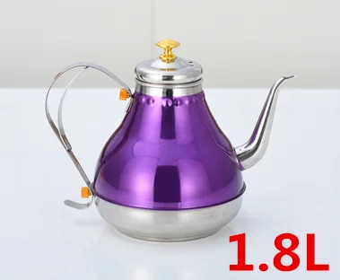 1.8L Золотой чайный горшок из нержавеющей стали с ситечком, кофейники, европейский стиль, ручная промывка, Дворцовый чайник, тонкий рот, чайный кувшин для воды - Цвет: 1.8L