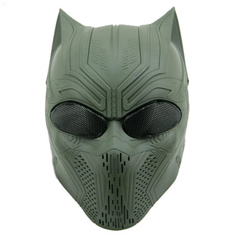 Черный маски Пантеры страйкбола для пейнтбола армейские военный wargame тактический полностью лицевая сетка костюмная маска косплей на Хэллоуин Вечерние - Цвет: OD