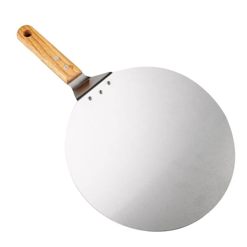 Stainless Steel Large Round Pizza Spatula Household Pizza Transfer Tool Stainless Steel Cake Transfer Spatula - Цвет: W