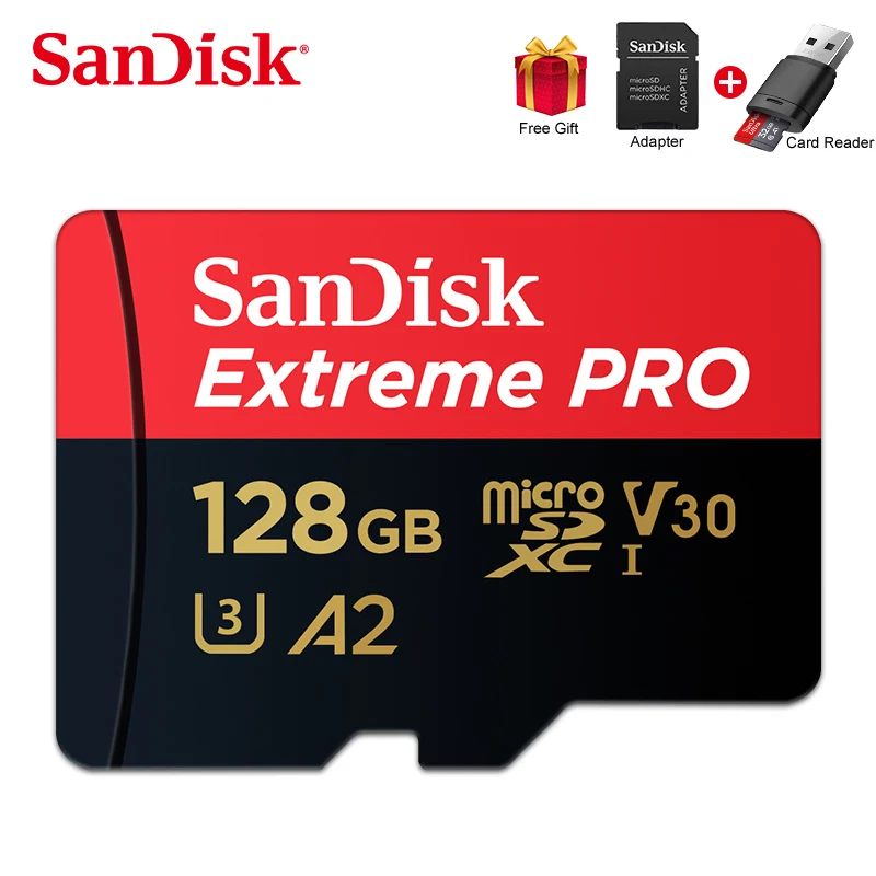 SanDisk Extreme Pro TF 64GB 128GB microSDXC UHS-I Memory Card micro SD Card 32GB microSDHC TF 170MB/s Class10 U3 With SD Adapter samsung memory card Memory Cards