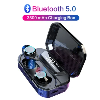 

TWS Wireless Bluetooth 5.0 Earphone Stereo Music Earphones LED Display Headset 3300mAh Power Bank for iPhone 11 pro Xiaomi mi 8