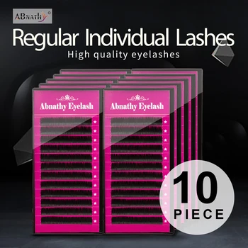 

10CASE100% Handmade Russian Volume Eyelashes Extensions Natural Korea Silk Mink Individual Eye Lahe Soft Eyelash 12Lines /Tray