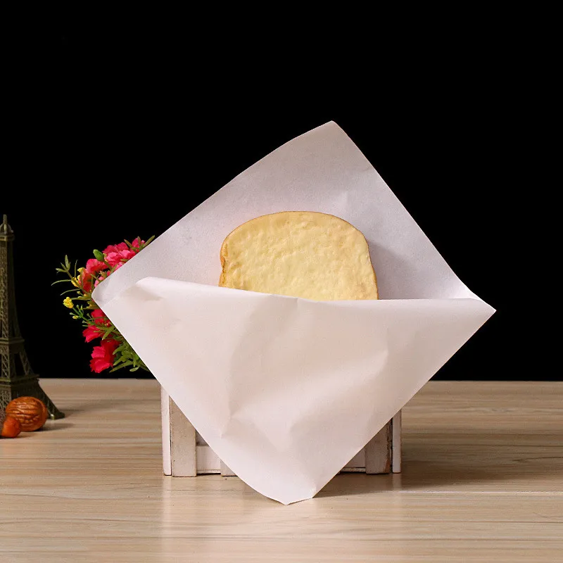 100 Stück öl beständige weiße Papiertüte Sandwich Donut Einweg zum Mitnehmen Lebensmittel beschichtet fett dicht gebratene Hühnchen Burger Verpackung – Detail 4