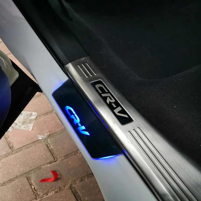 Светодиодный движущаяся Беговая доска captur дверные пороги пластины потертости светодиодный накладка на дверь подходит для 2012- CRV автомобильный порог дверь