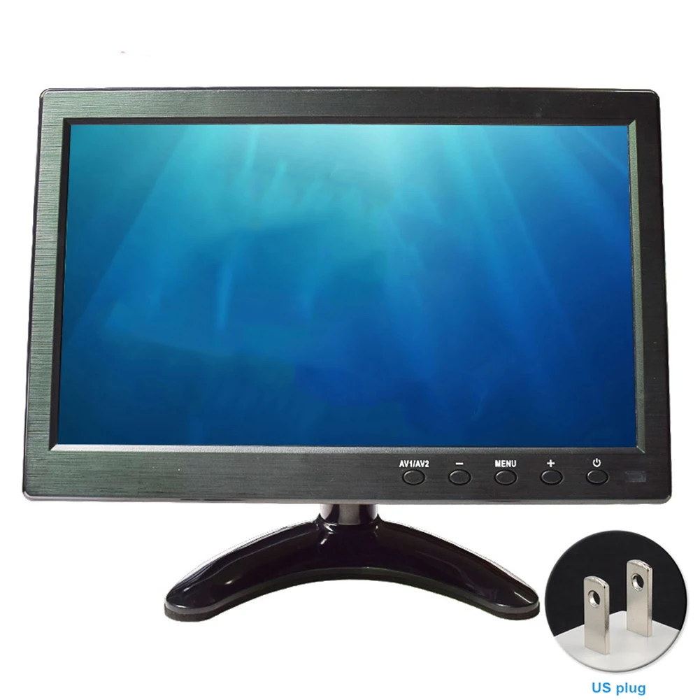 10,1 дюймов регулируемый угол 1024x600 HDMI вход VGA пульт дистанционного управления автомобильный ЖК монитор Автобус цифровой для ПК ТВ Портативный BNC Универсальный - Цвет: US
