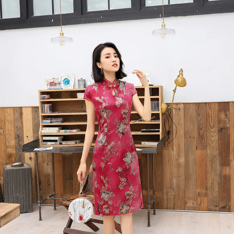 Сексуальное длинное платье невеста, свадебное платье Vestidos Cheongsam элегантный тонкий ручной работы Кнопка Qipao размер M-4XL