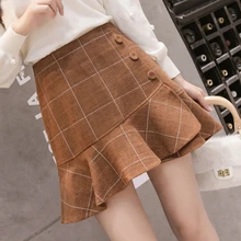 Новинка, зимняя модная женская юбка, тонкая, бюст, хвост, волосы, посылка, ягодицы, юбки, хаки, серый, черный, 7017