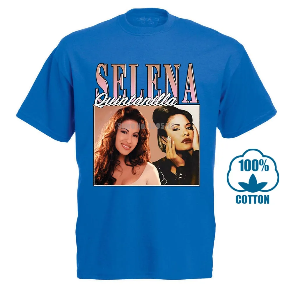 Синий Selena Quintanilla Винтаж 90S Футболка Черный Размер S 3Xl - Цвет: Синий
