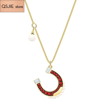

QSJIE High quality SWA new style is more outstanding and more conspicuous. Lady's Horseshoe Crystal Necklace