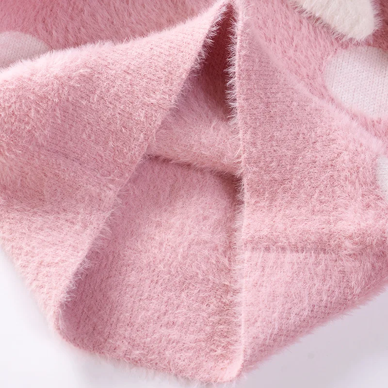 

Infant Pullover Sweater 2019 Autumn And Winter New Style Girls Crew Neck Sweater Bowtie Polka Dot CHILDREN'S Sweater