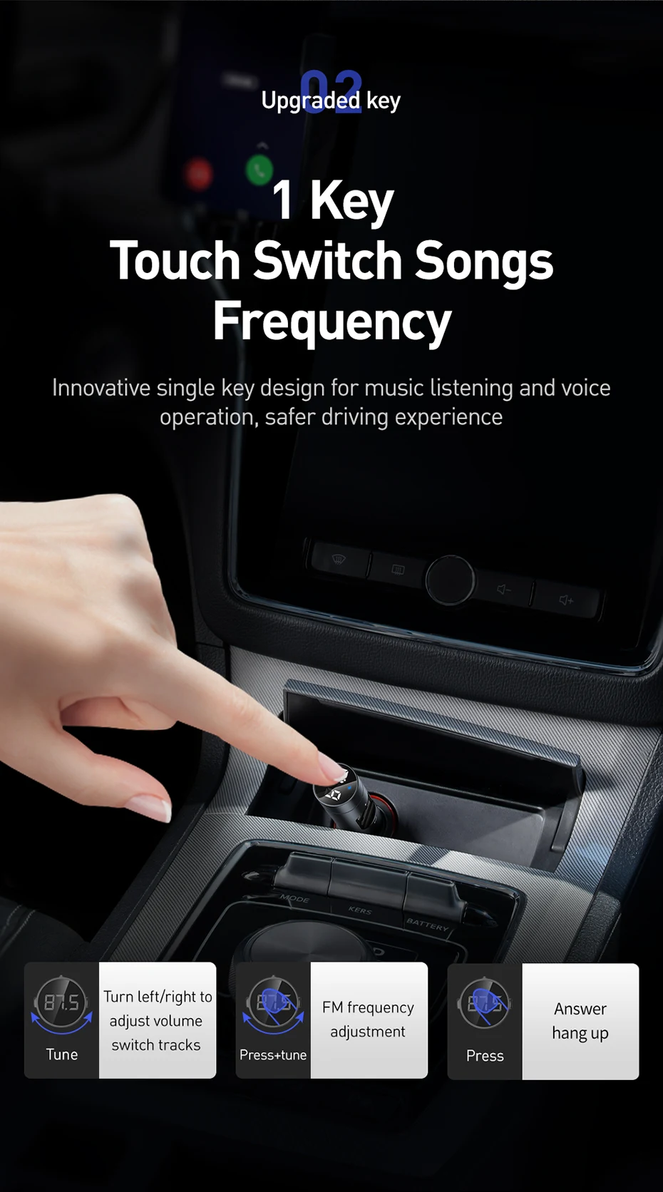 Baseus 3.1A автомобильное зарядное устройство Bluetooth 5,0 адаптер fm-передатчик беспроводной аудио приемник мобильный телефон зарядное устройство для iPhone samsung