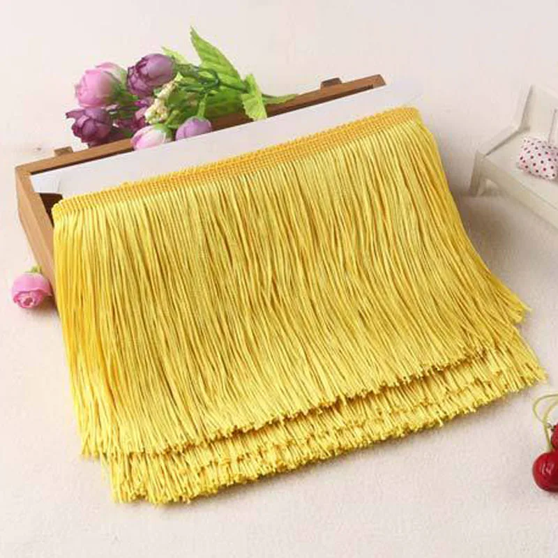 light yellow 10 ярдов высота каблука 10 см кружевная бахрома отделка отделочная кисточка набор «сделай сам» для латыни платье, вечерний наряд аксессуары для одежды с кружевной лентой - Цвет: light yellow