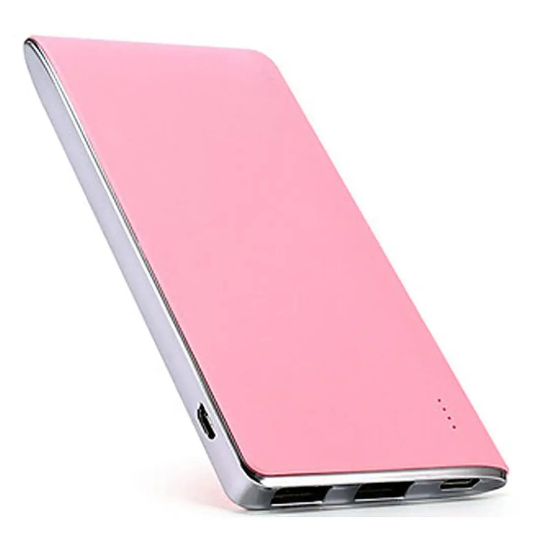 

5000mAh Portable Slim Power Bank Dual USB Outputs Ultra-thin External Battery Charger For iPhone Samsung Xiaomi