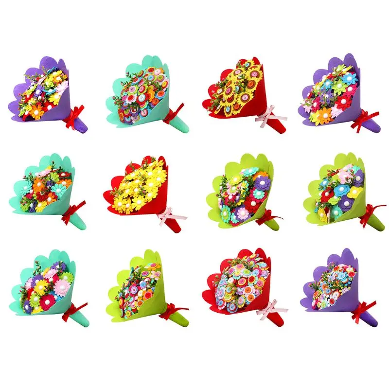 

Buttons Bouquet DIY Kits Teachers' Day Gifts Kids Kindergarten Handcraft Materials Early Learning Educational Toys