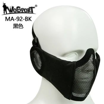 

tactical earmuffs half face Airsoft masks 1000D nylon earmuffs mask outdoor breathable hunting steel net Military Hunting mask