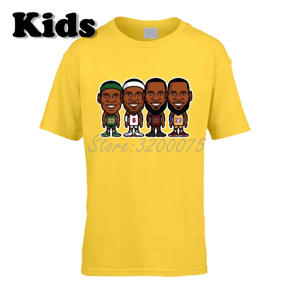 Детская футболка одежда с героями мультфильмов «The KINGS Career Lebron James 23 6» футболка с круглым вырезом для мальчиков и девочек W19102017