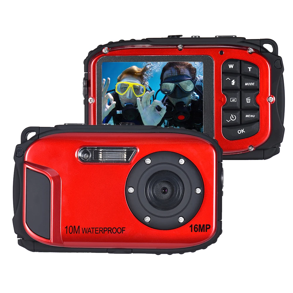 

16MP 2.7" LCD Waterproof Digital Video Camera Mini Camcorder DV Underwater Max 10M Diving 8X Digital Zooming Face Detection