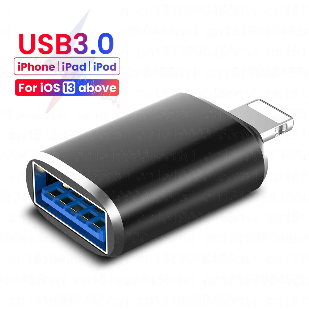 Переходник USB 3 0 OTG для iPhone iOS 13 и выше передача данных U-диск мышь клавиатура на