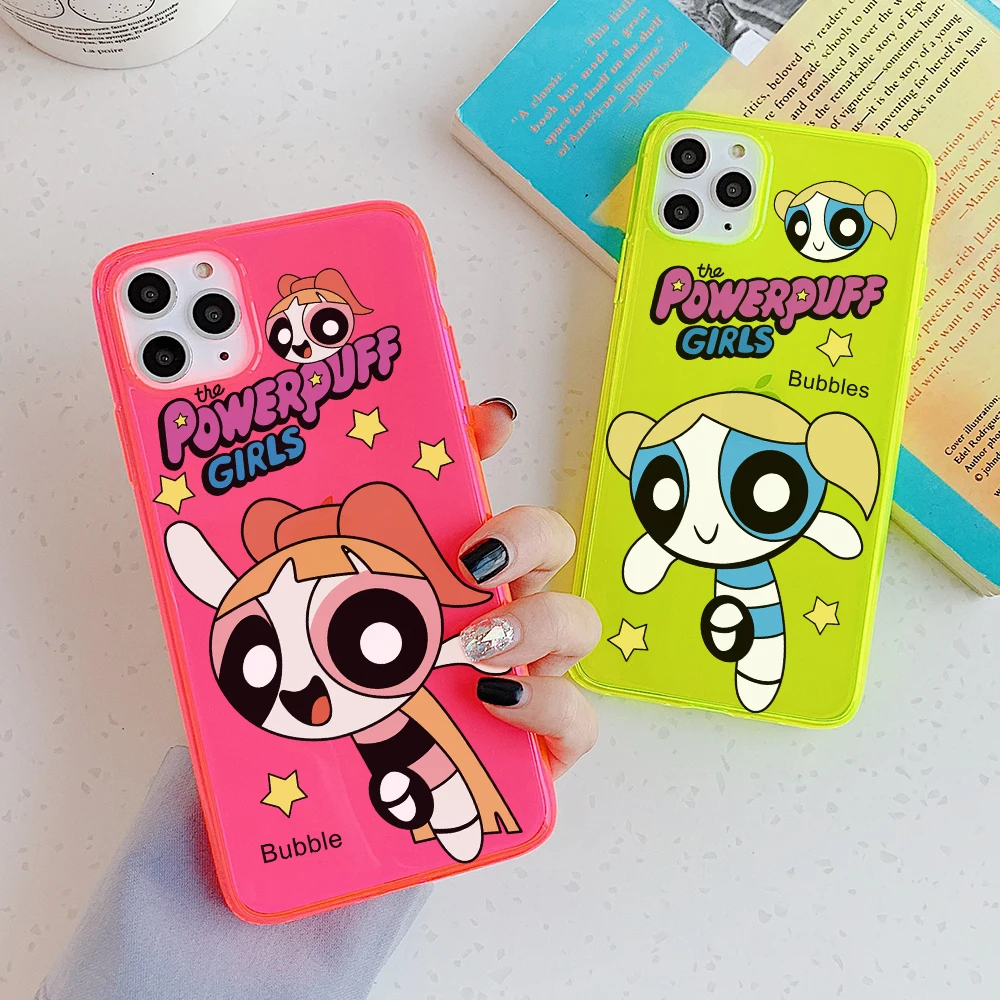 

Fluorescent Cute Cartoon Girls Phone Case For iphone 11 Pro Max 7 8 plus case For iphone X XR XS Max Cover Fashion Soft Cases