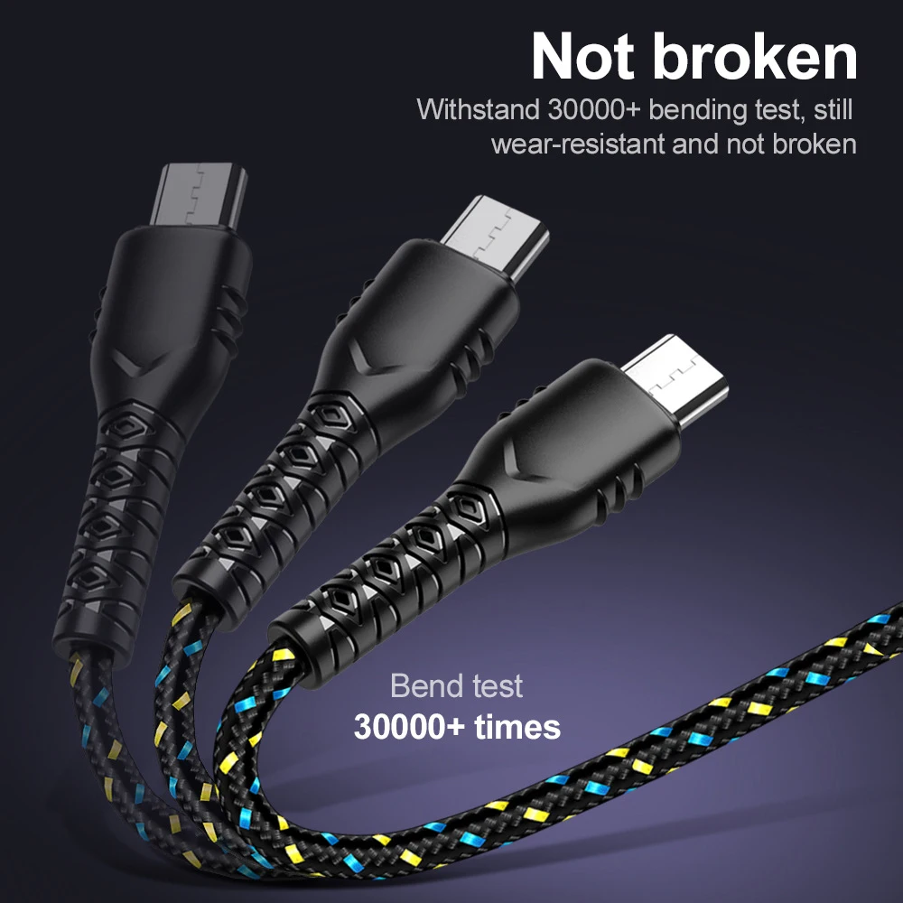 Kabel USB 0.5 M 1 M 2 M Cepat Pengisian USB Tipe C Kabel Charger Data Biaya Mikro USB Kabel untuk Huawei Xiaomi Ponsel