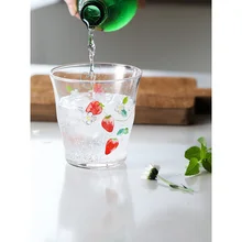 339 мл питьевые очки с принтом клубники для домашнего офиса с необычной чашкой без рукоятки милые летние чашки для воды