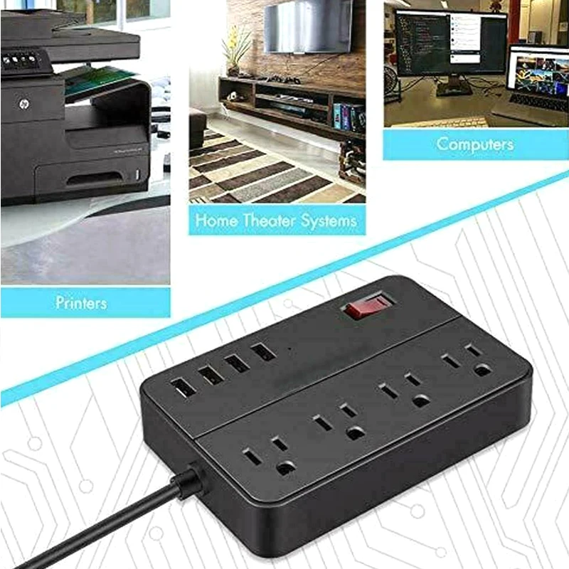 Удлинитель сетевого шнура с 4 портами usb для портативного дома США DC120