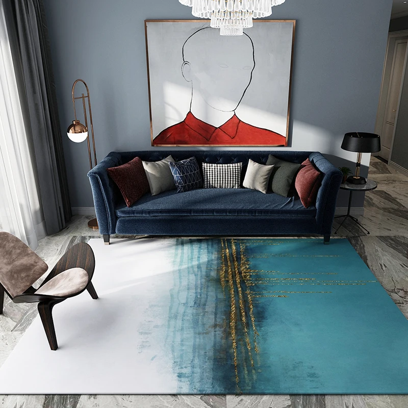 

Nordic carpet living room modern coffee table sofa cushion home sheet style room and stone beach