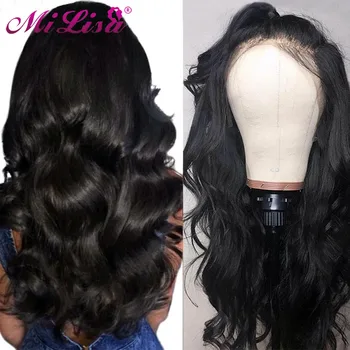 

4x4 Closure Wig Human Hair body wave closure wig Peruvian Mi Lisa Remy 4x4 Lace Front Human Hair perruque closure cheveux humain