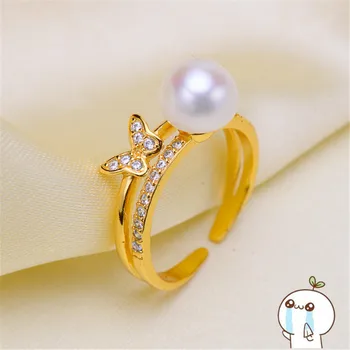 

Ring Mount Pearl Accessories Adjustable Size 925 Sterling Silver Ring Jewelry DIY No Pearl Free Shipping 2019J103