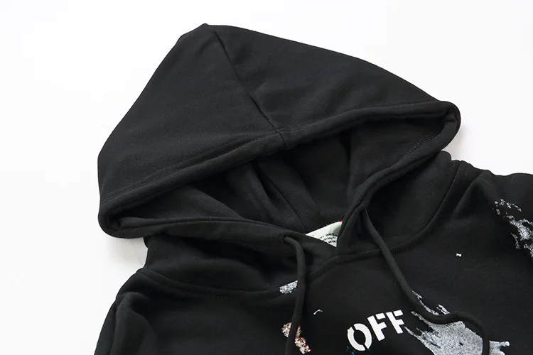 19SS OFF-WHITE OW фейерверк стрела пара Белая Мужская/женская уличная мода Чистый хлопок спортивное пальто с капюшоном