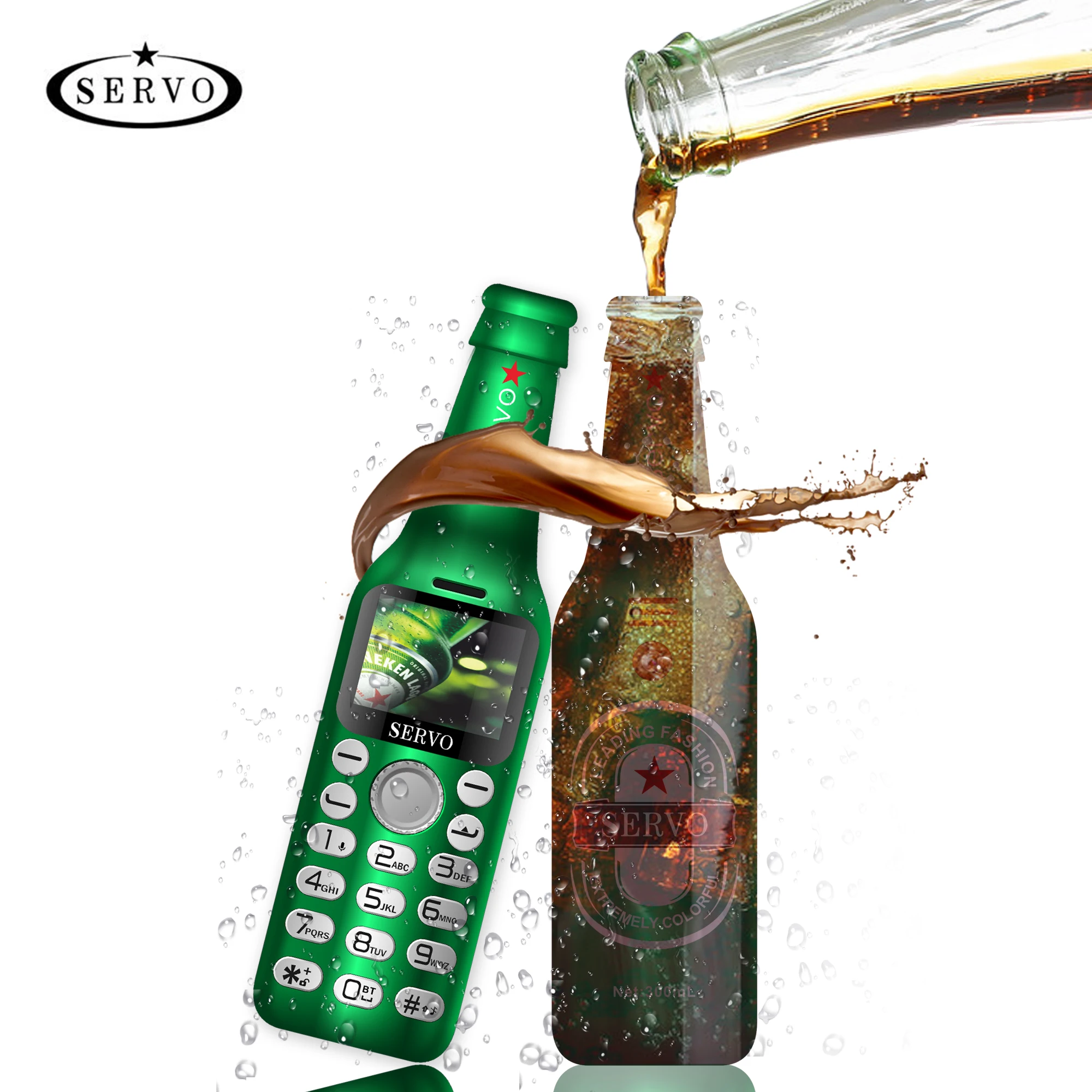 SERVO Wine bottle mini phone V8 bluetooth Dialer HD телефон magic voice one key recorder маленький мобильный на