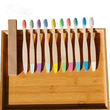 

Easy Style Bamboo Toothbrush For Kids With Different Colours Soft Bristle