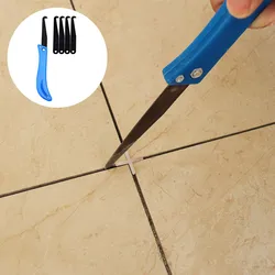 Conjunto de ferramentas para reparo de azulejos, faca de gancho para reforma da casa, limpeza dos pisos, remoção de rejunte, construção, ferramentas manuais, 1 conjunto