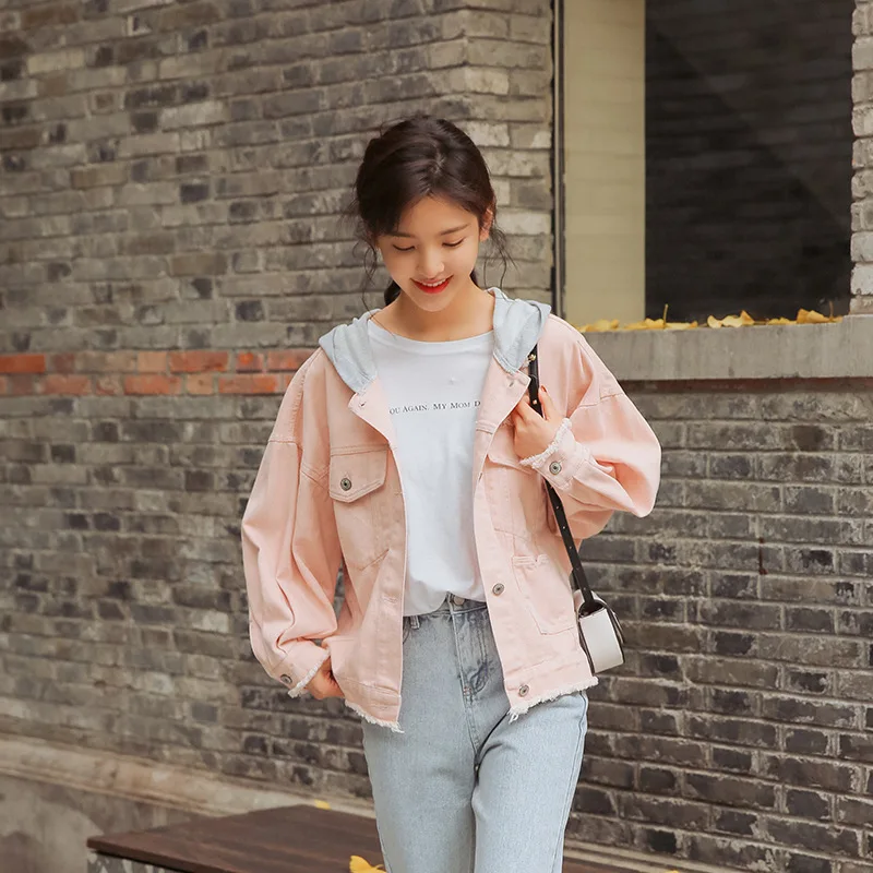 

6867 by Nalini 2019 New Style Spring Jeans Coat Women's INS Super Fire Loose-Fit Versatile Denim Jacket Fashion