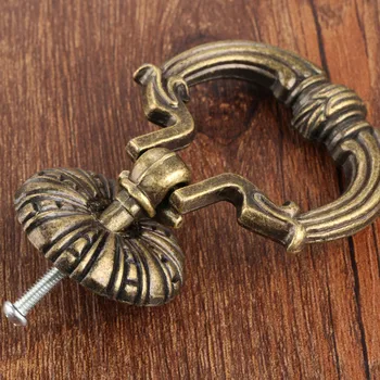 1 set Antique Bronze Pull Handle Ring Knob Vintage Europe style 80mm57mm Decor Hardware Kitchen Drawer Cabinet Cupboard Door